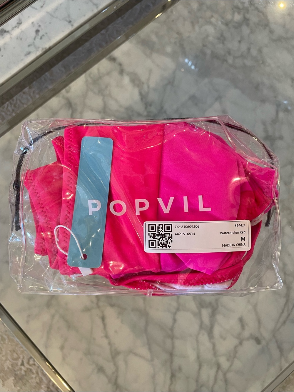 POPVIL Women's Watermelon Red / hot pink Bikini Set - Medium
